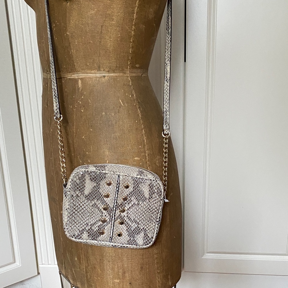 Michael Kors Gray Snakeskin Crossbody Bag